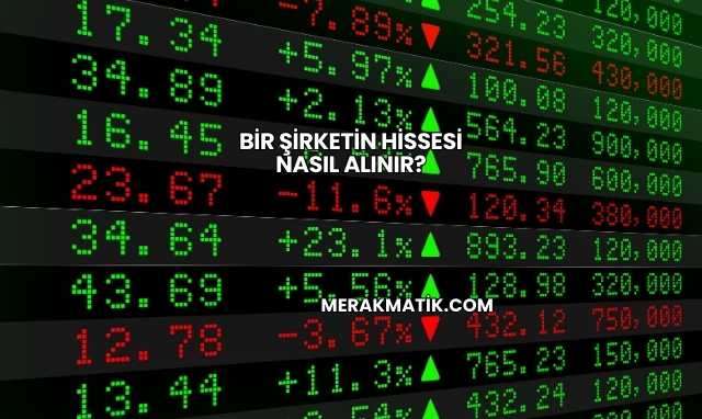 Bir Şirketin Hissesi Nasıl Alınır?