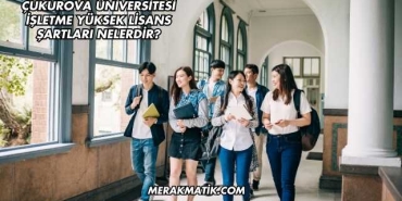 Çukurova Üniversitesi İşletme Yüksek Lisans Şartları Nelerdir?